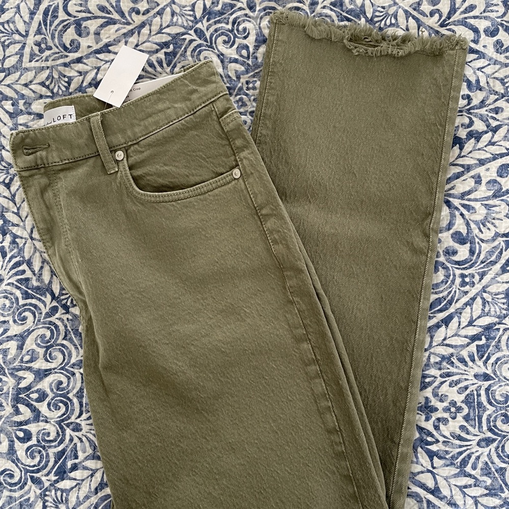 Super cute pale green jeans, wide leg